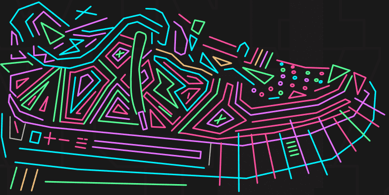 a colorful lines on a black background