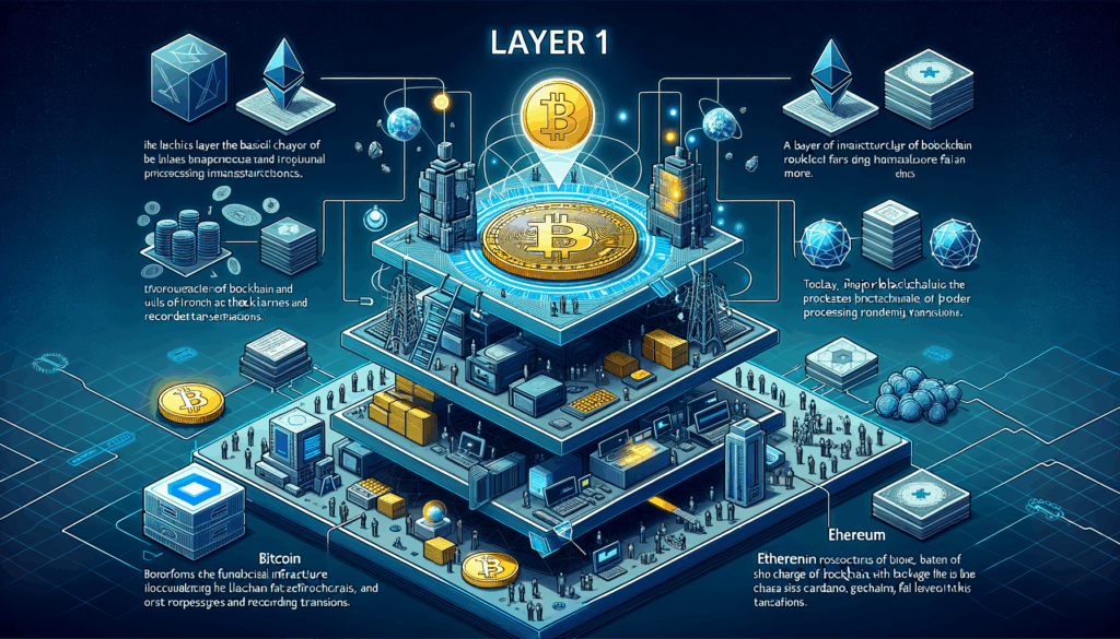 レイヤー１(L1) 仮想通貨の世界では、”レイヤー1″はブロックチェーンの基本的なインフラストラクチャ層を指します。この層は、ブロックチェーンの基本的なプロトコルと規則を形成し、トランザクションの処理と記録を担当します。今日、ビットコイン、イーサリアム、カルダノ、ソラナなどの主要なブロックチェーンが、このレイヤー1に該当します。