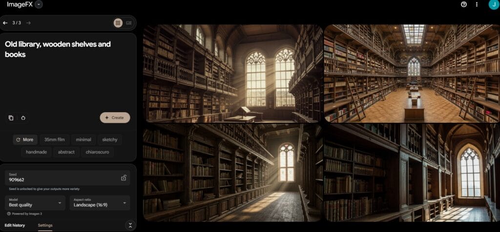 古い図書館、木製の棚と本で生成した画像