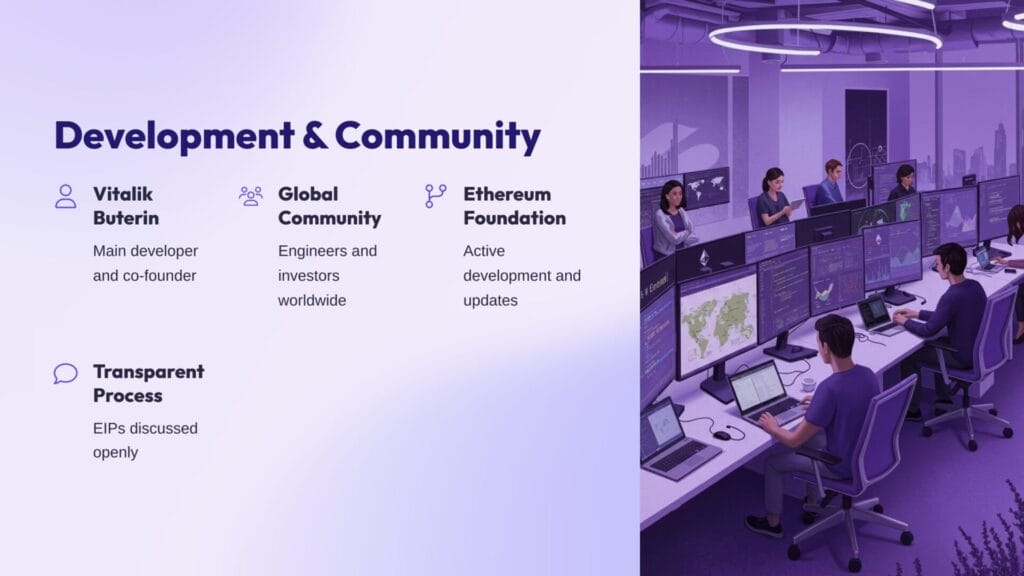 a group of people working on computers