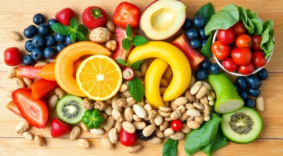 低カロリーのおやつの盛り合わせ、カラフルで新鮮