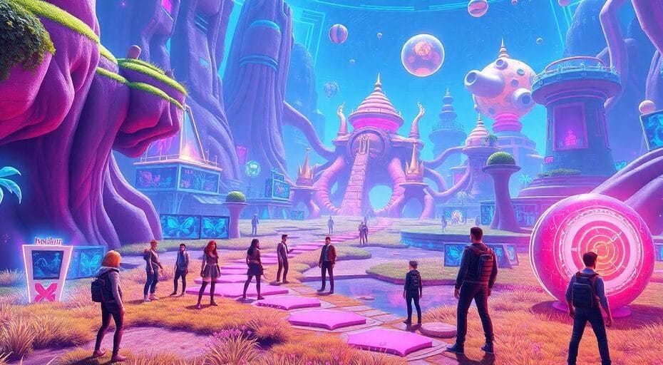 メタバースゲームエンジンの未来的な風景