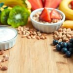 健康的なおやつの盛り付けが美しいテーブル