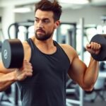 筋トレをする人、ジムでの努力と決意