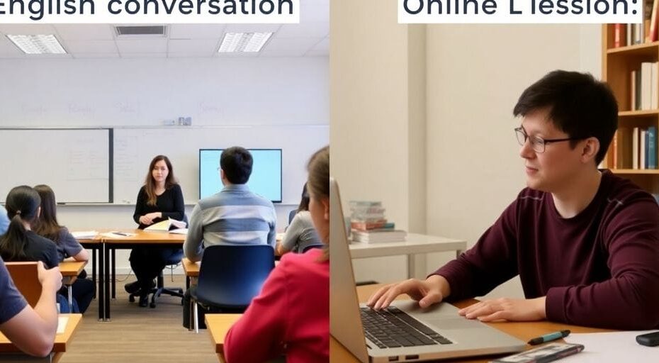 英会話教室とオンラインレッスンの比較画像