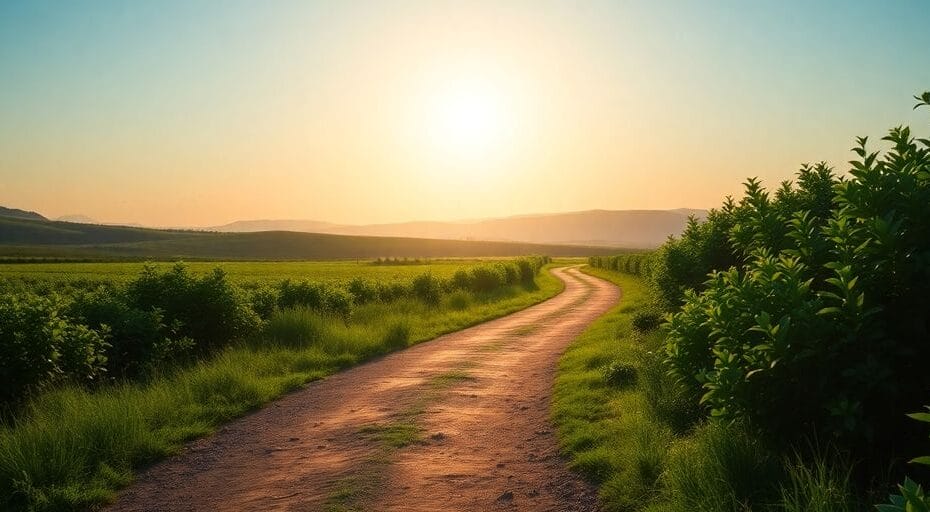 長期投資の道を進む風景