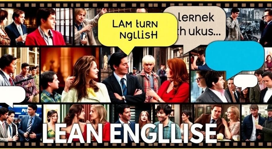 映画とドラマのシーン、英会話学習の視覚的要素