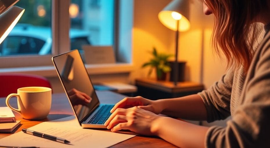 副業をする人のデスクの写真