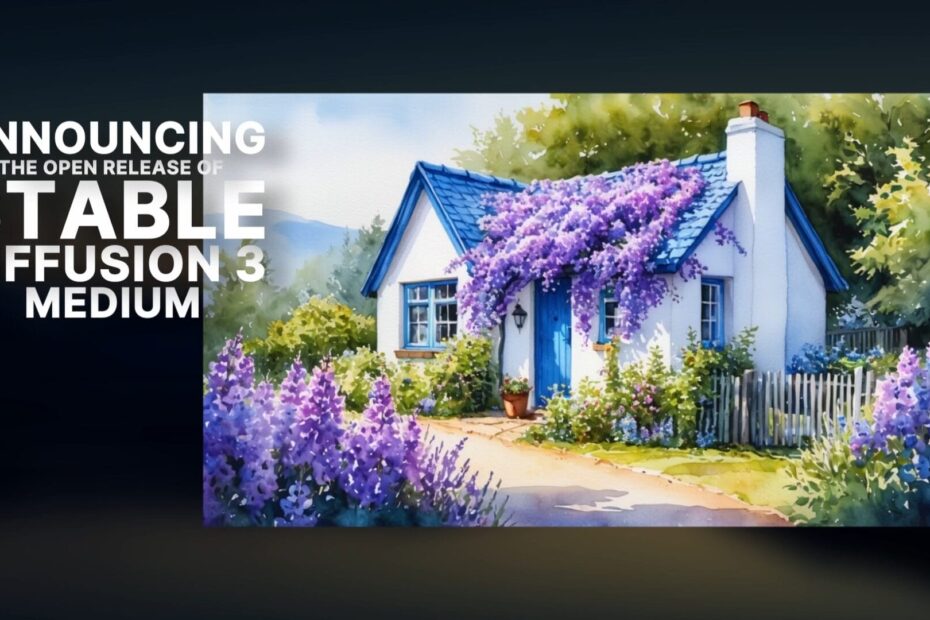 a painting of a house with purple flowers