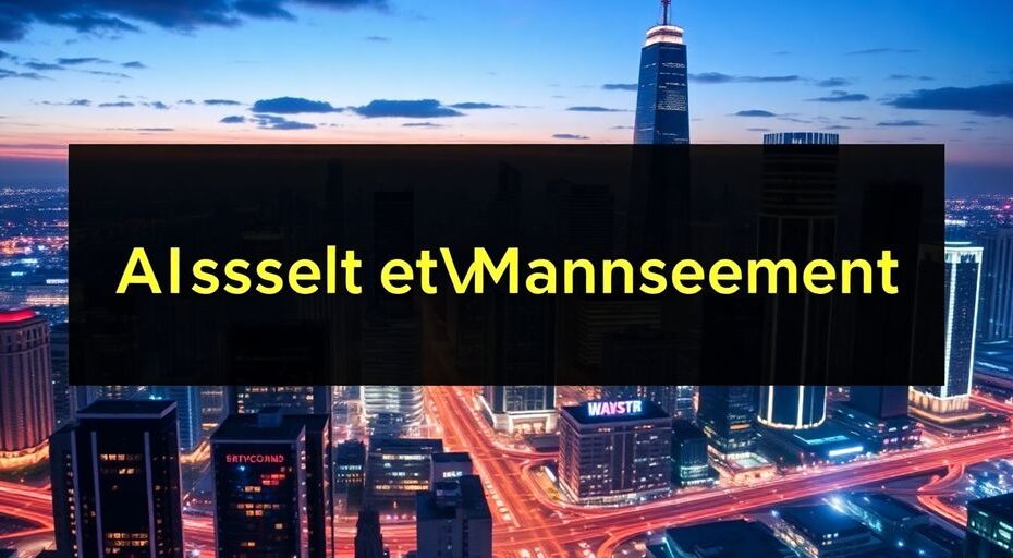 AIと資産管理をテーマにした未来的な都市の画像