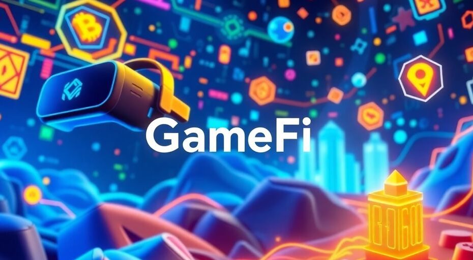 新しいGameFiプロジェクトの未来的なビジュアル