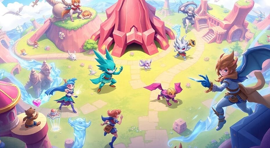 新しいNFTゲームプラットフォームのキャラクターと風景