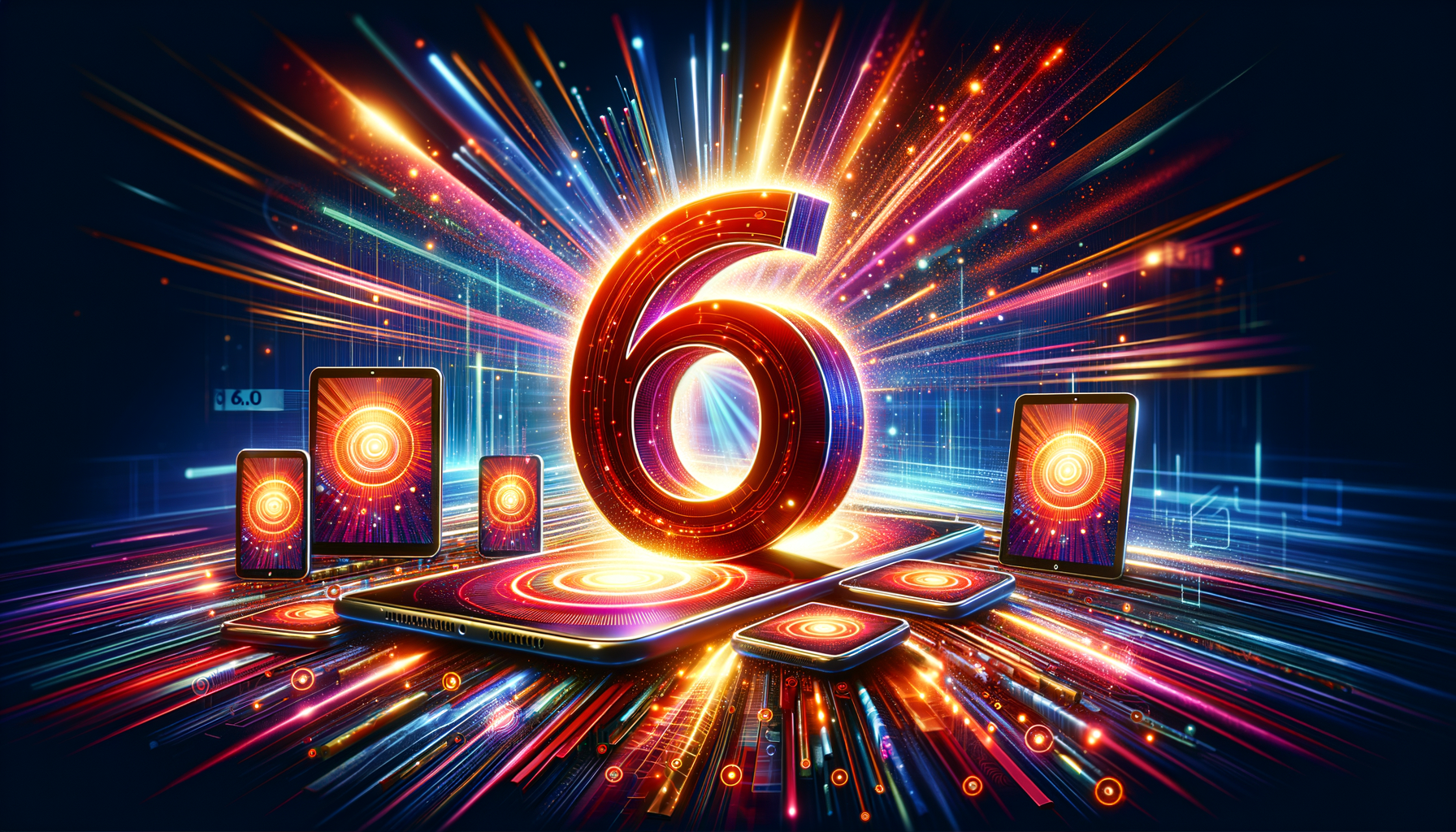 Eye-catching visual of Uno Platform 6.0, cross-platform, Skia
and AI technology vibes