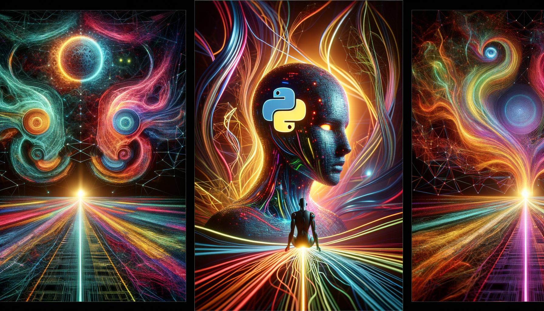 Eye-catching visual of AI agents, Python ADK, Java ADK and AI technology vibes