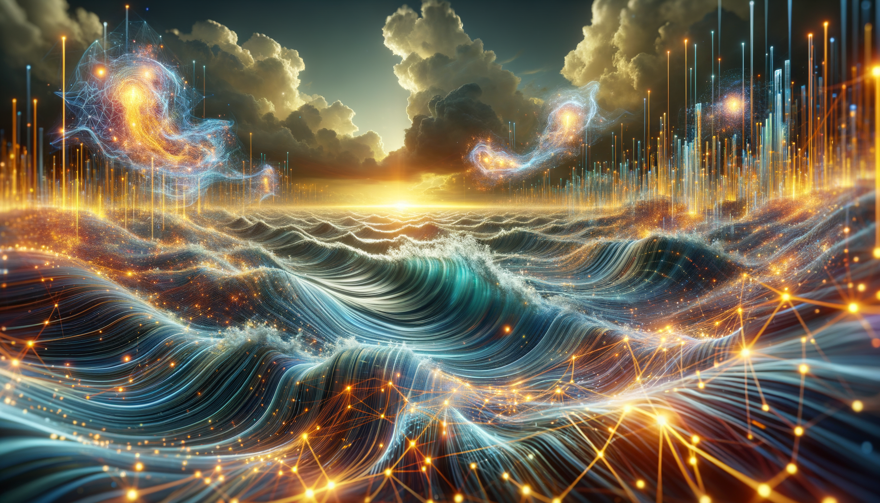 Eye-catching visual of InfluxDB 3, time series database, real-time data processing
and AI technology vibes