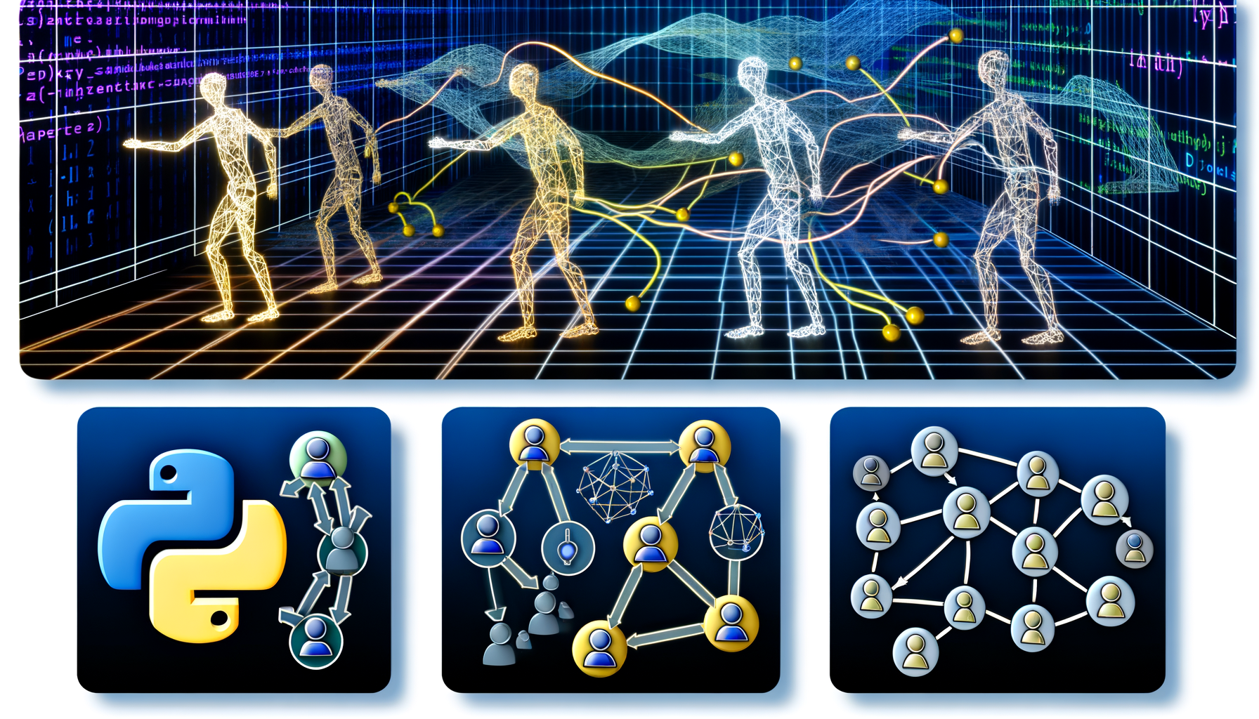 AI agents, Python ADK, Java ADK AI technology illustration