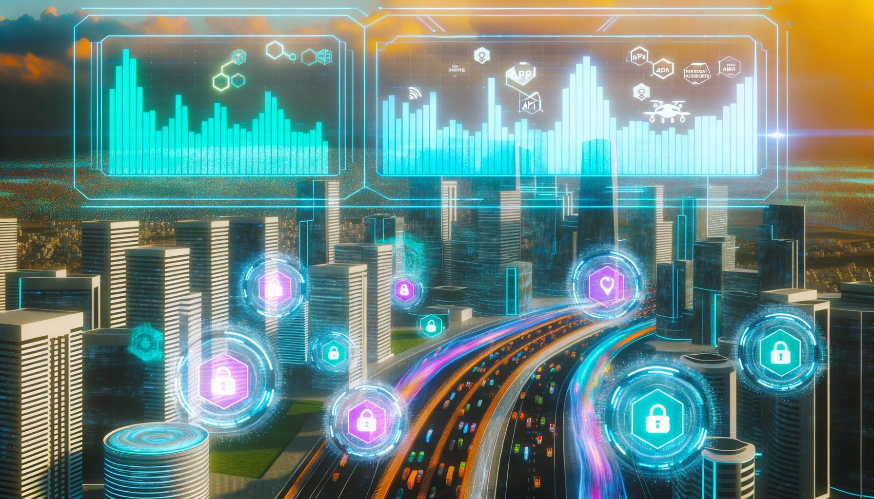 Future potential of API security, application security, DevSecOps
represented visually