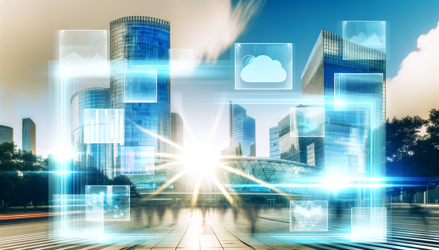 Future potential of cloud computing, AI, strategic planning
represented visually