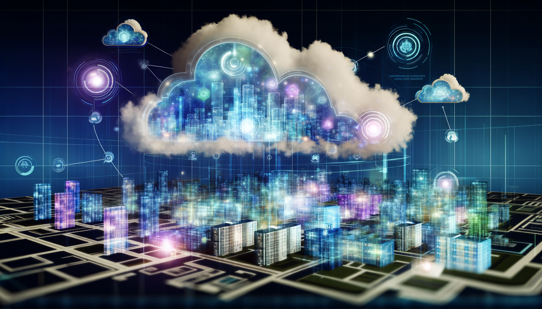 Future potential of cloud computing, cloud architecture, cloud training
represented visually