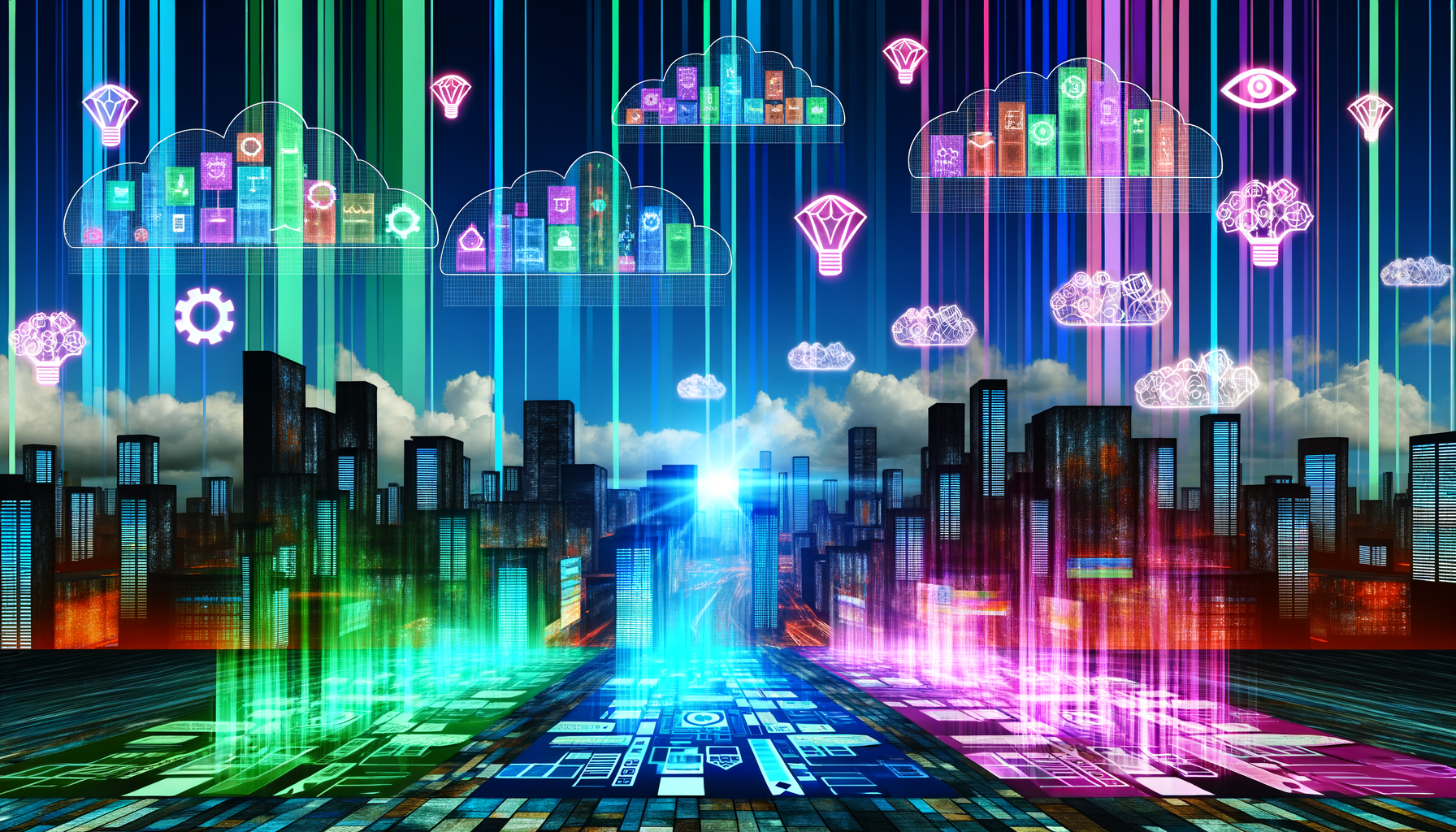 Future potential of Java, Enterprise Applications, Cloud Computing represented visually