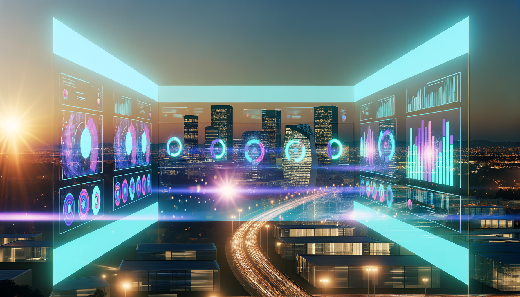 Future potential of large language models, AI-generated code, AI-assisted code reviews represented visually