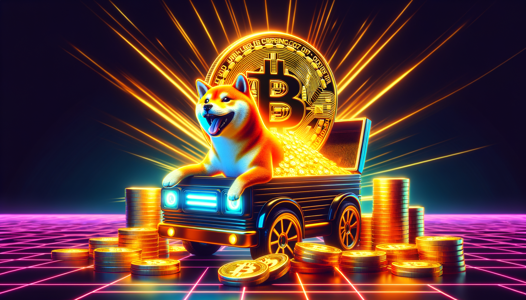 Eye-catching visual of Dogecoin DOGE and cryptocurrency vibes