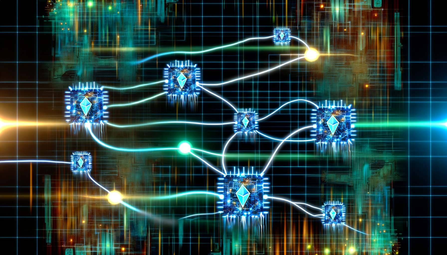 LEO Token LEO technology and blockchain network illustration