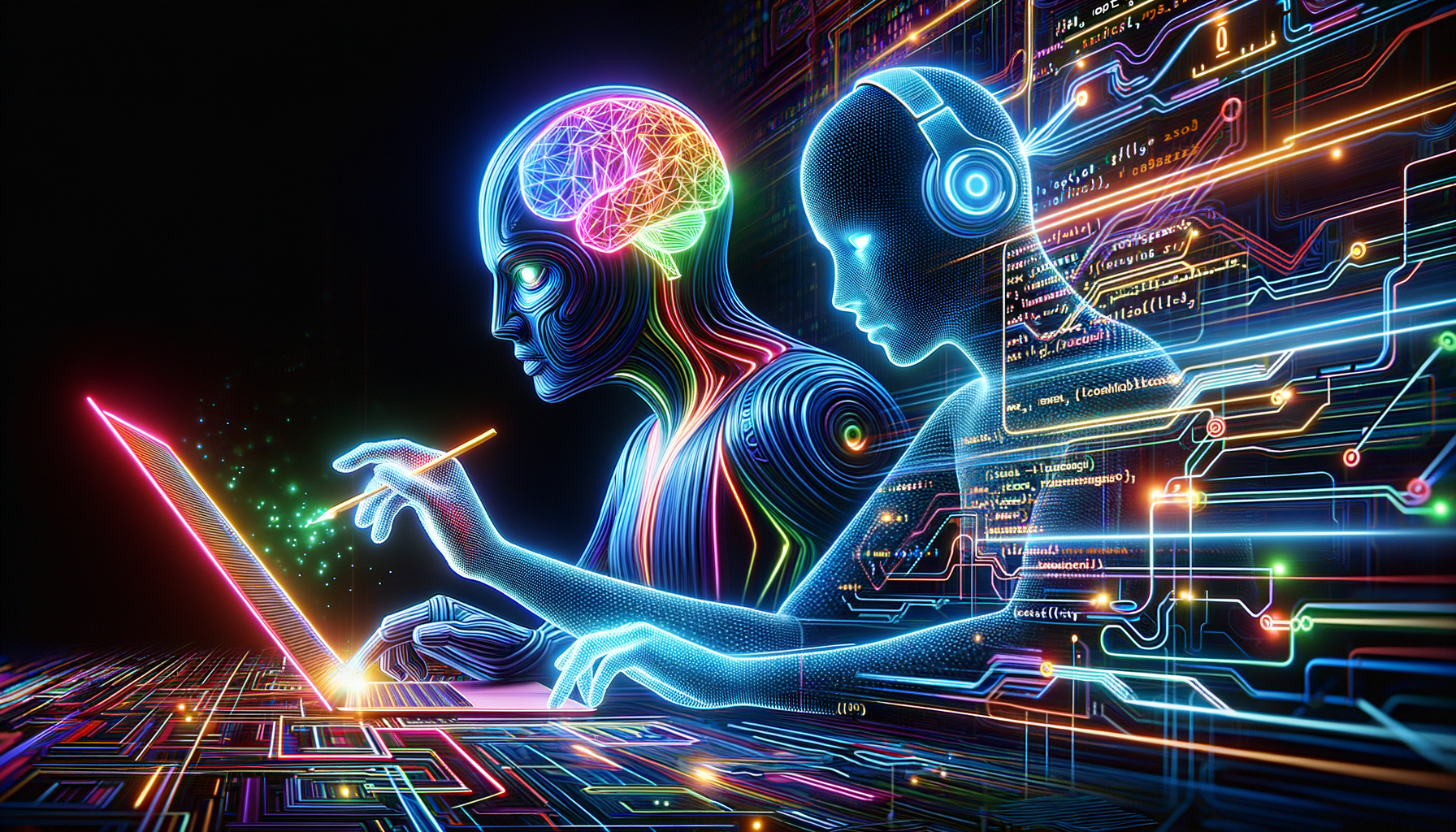 Eye-catching visual of LLMs, AI coding, ChatGPT
and AI technology vibes