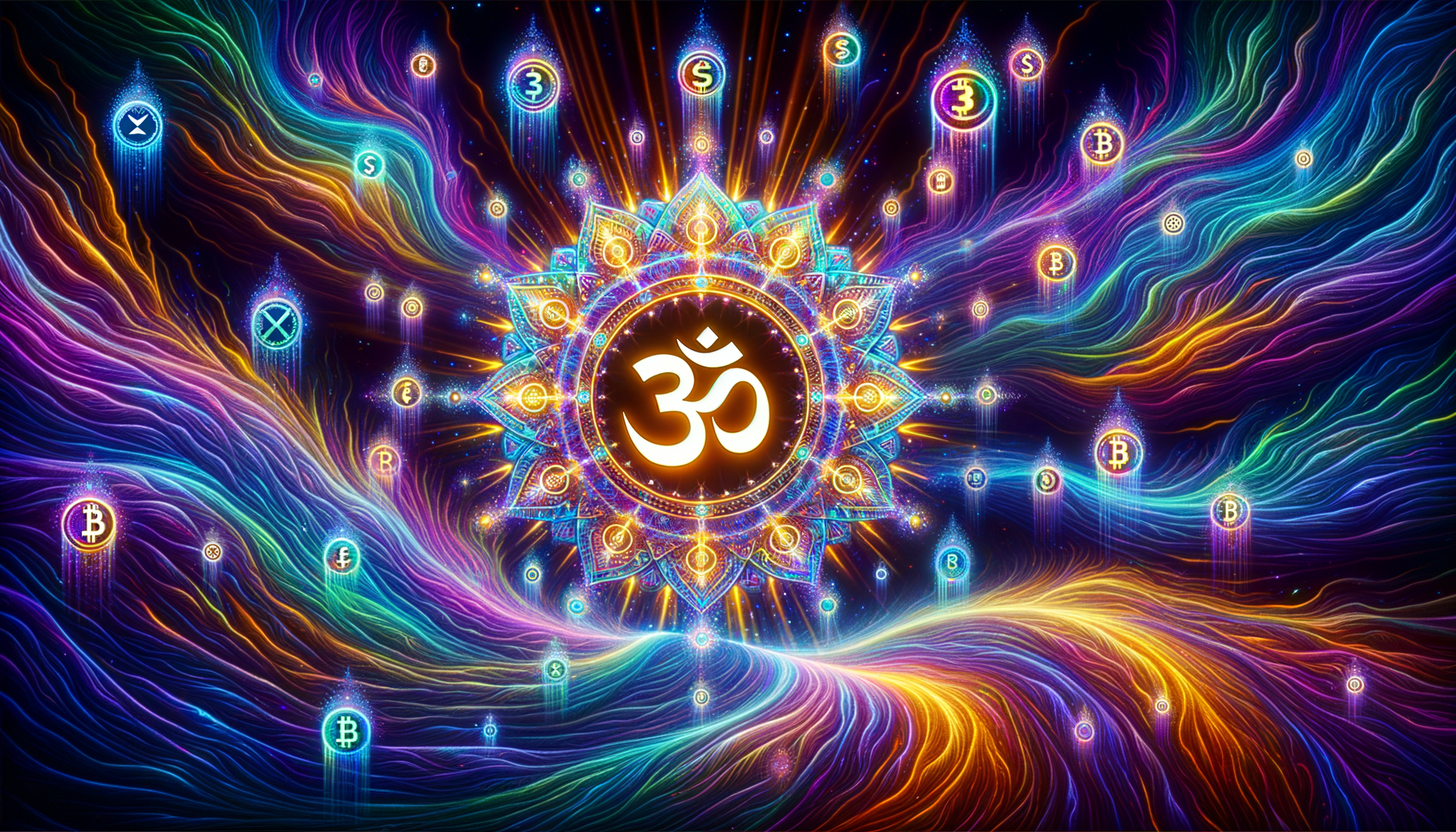 Eye-catching visual of MANTRA OM and cryptocurrency vibes