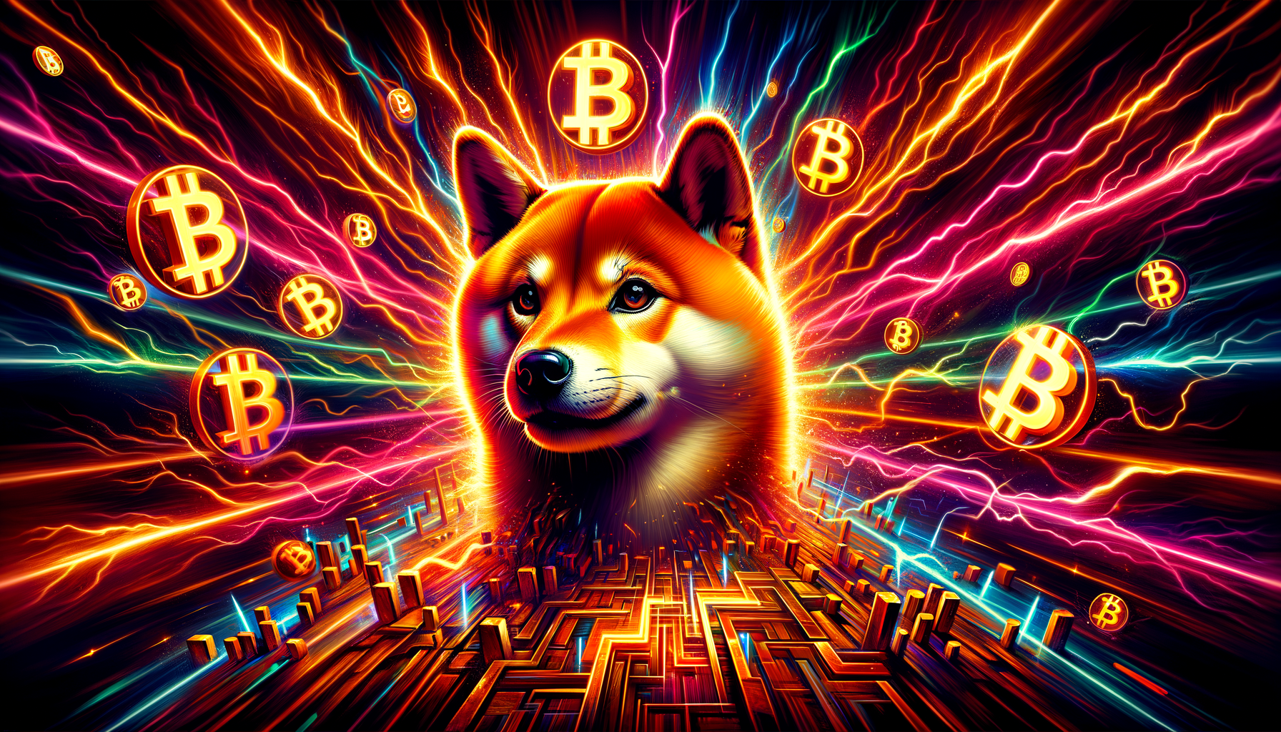 Eye-catching visual of Shiba Inu SHIB and cryptocurrency vibes