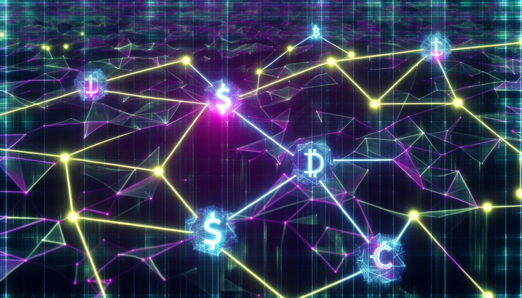 USDC technology and blockchain network illustration