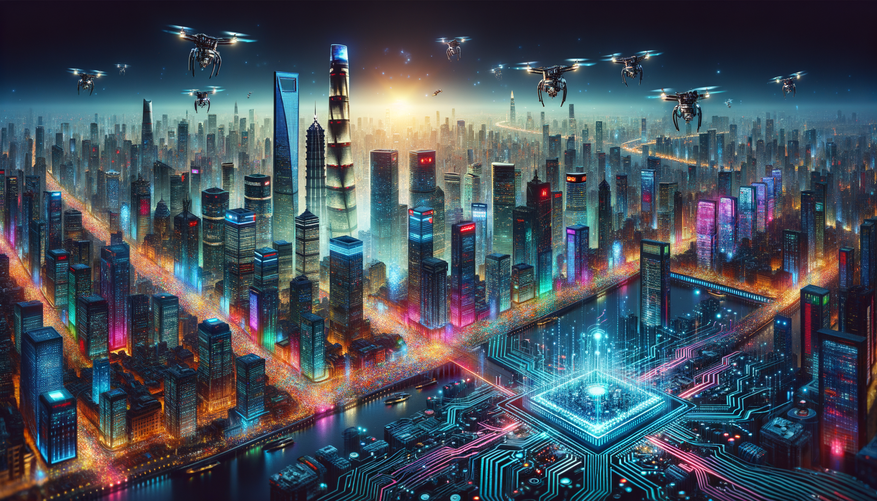 Eye-catching visual of China economy, China real estate, AI race with China
and lifestyle vibes