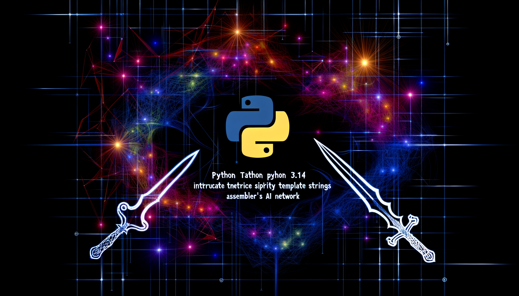 Python 3.14, template strings, WebAssembly AI technology illustration