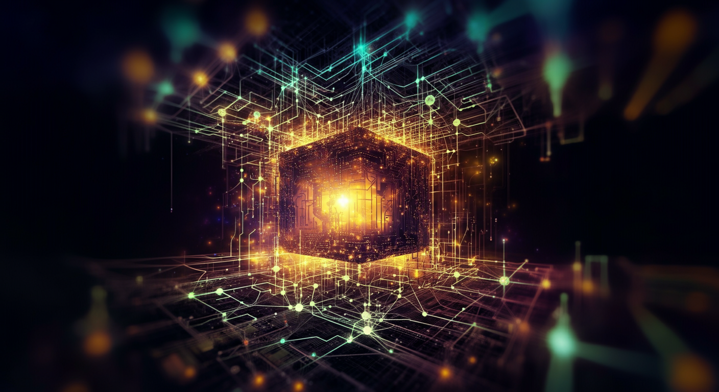 Bittensor TAO technology and blockchain network illustration