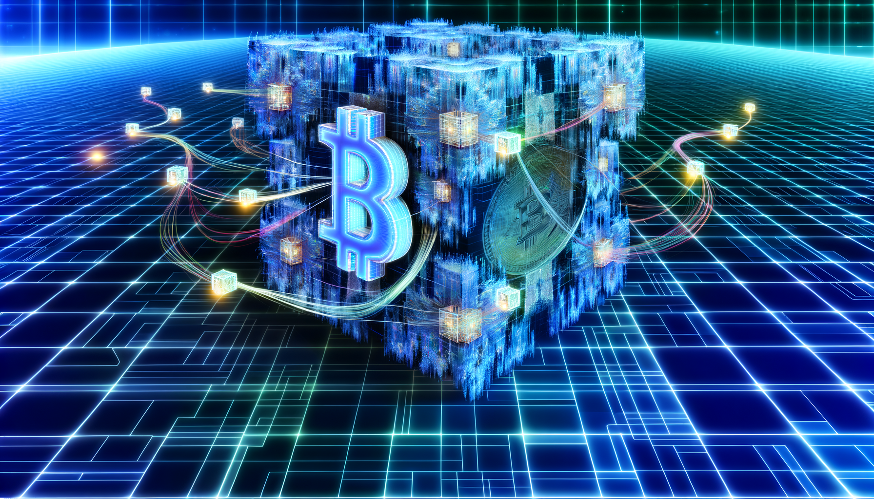 Coinbase Wrapped BTC CBBTC technology and blockchain network illustration