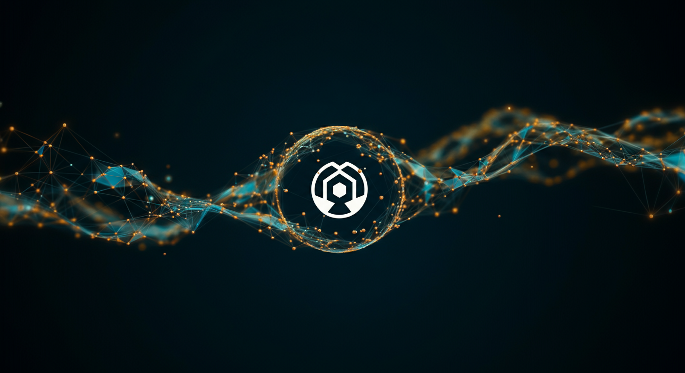 Cosmos Hub ATOM technology and blockchain network illustration