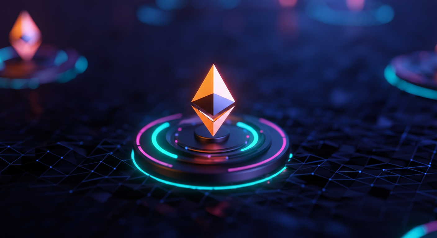 Ethereum Classic ETC technology and blockchain network illustration