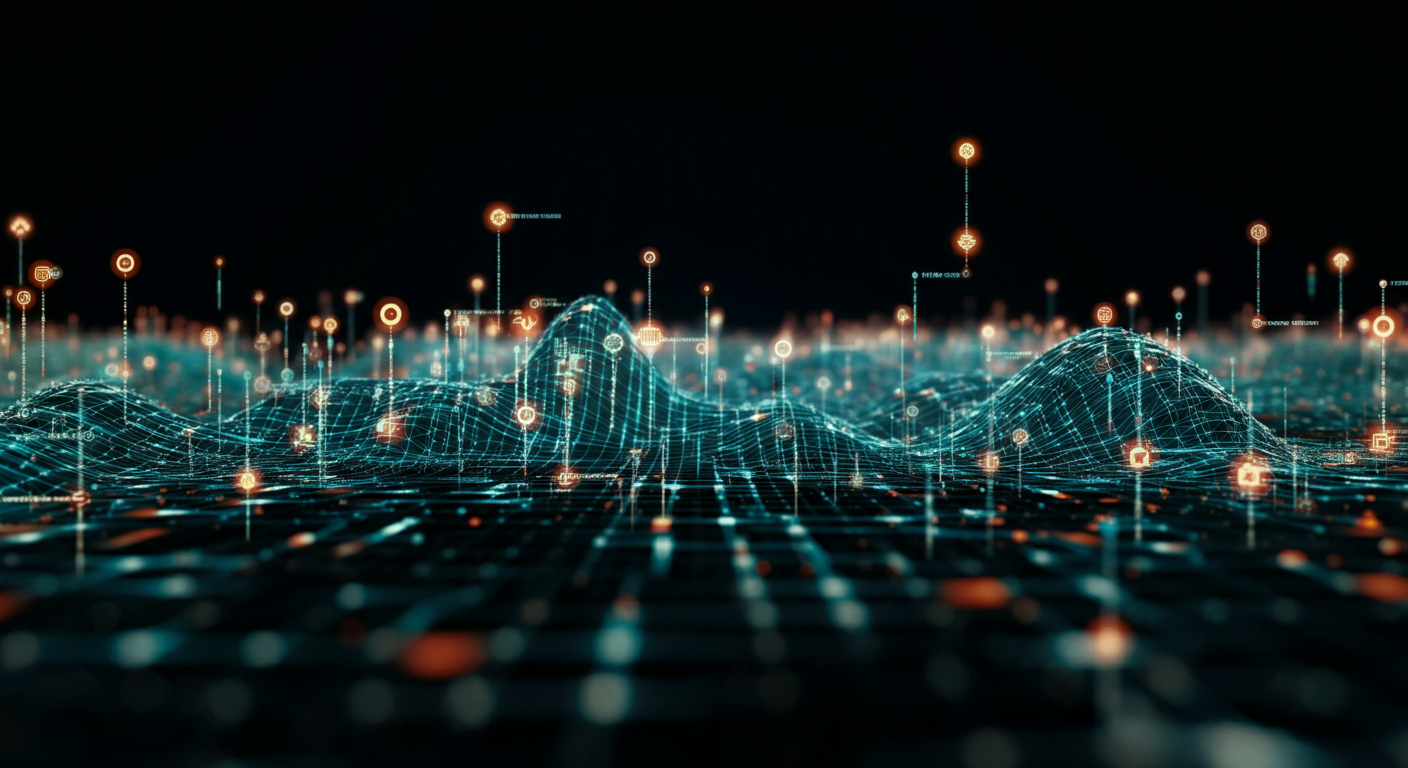 Filecoin FIL technology and blockchain network illustration