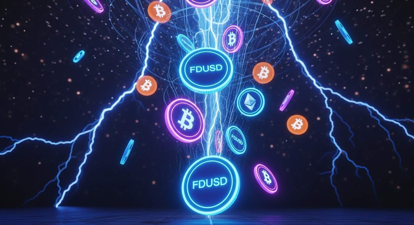 Eye-catching visual of First Digital USD FDUSD and cryptocurrency vibes