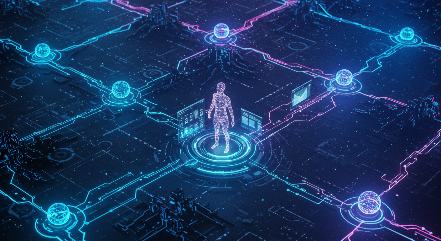 11.ai, voice-first AI assistant, task management Metaverse illustration