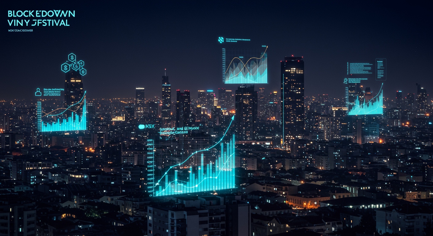 Future potential of BlockDown Festival, Istanbul Blockchain Week, AI music experience represented visually