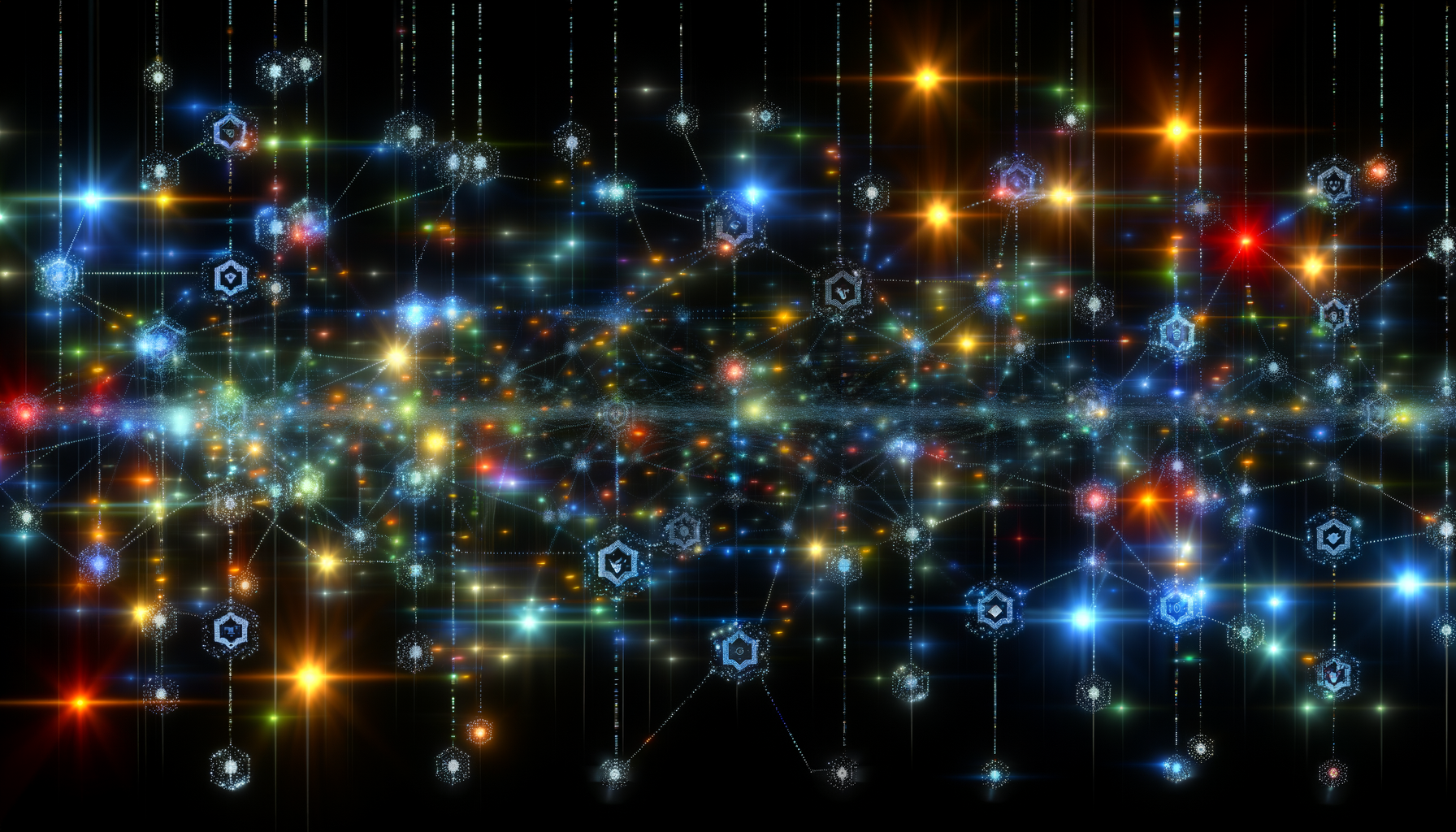 Monero XMR technology and blockchain network illustration
