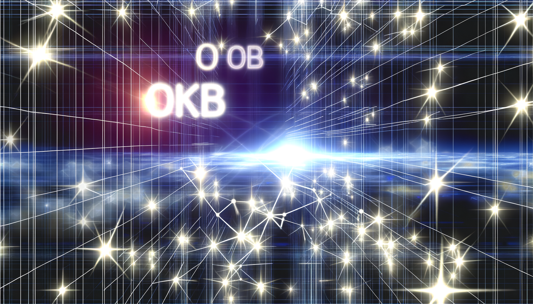 OKB OKB technology and blockchain network illustration
