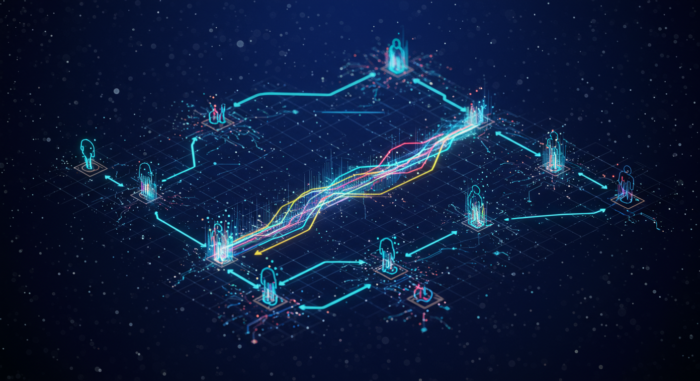 Future potential of AI agents, agent communication protocol, Model Context Protocol represented visually