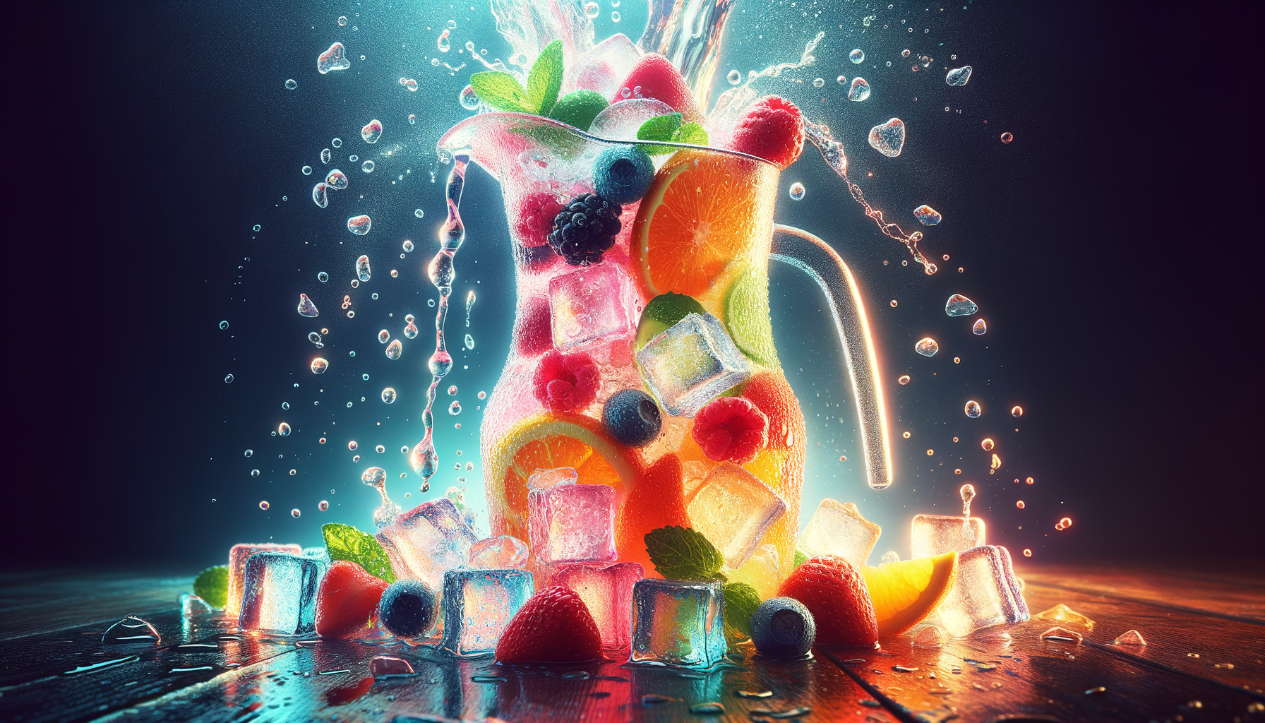 Eye-catching visual of beverages, hydration, healthy drinks
and lifestyle vibes