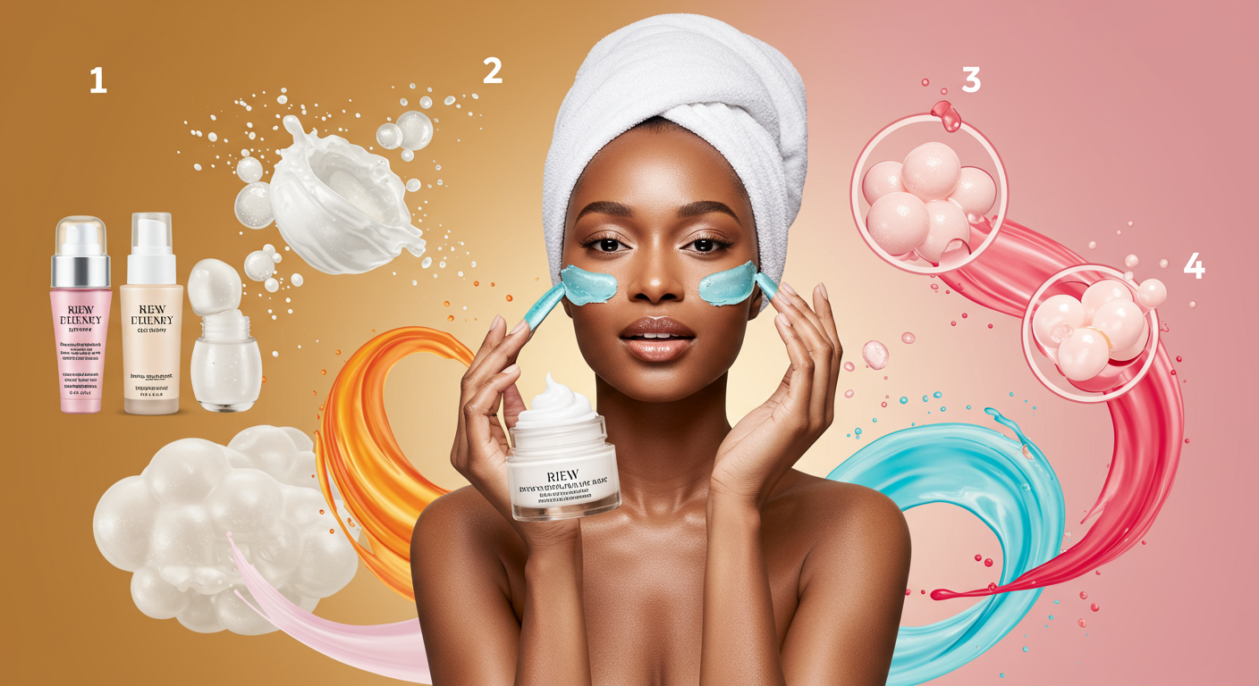 Eye-catching visual of bouncy skin, cloudlike skin, skincare
and lifestyle vibes