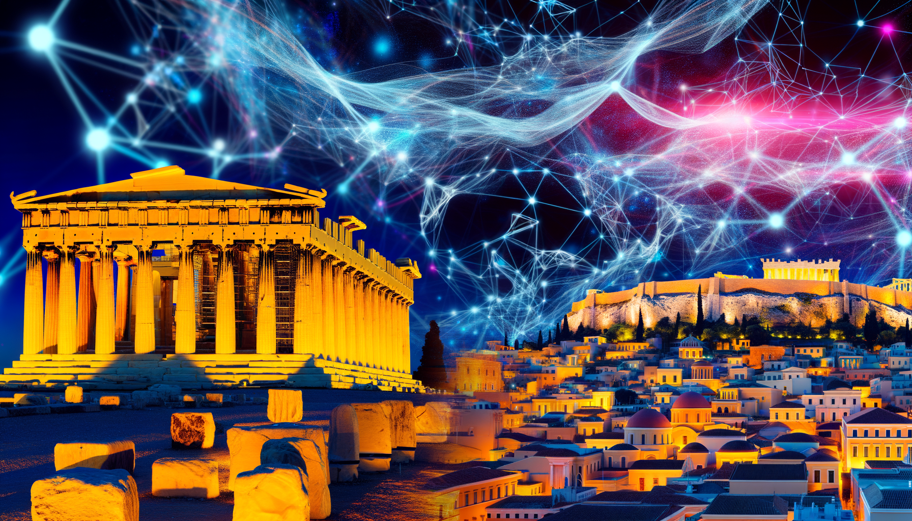 Greece, Athens, luxury travel lifestyle illustration