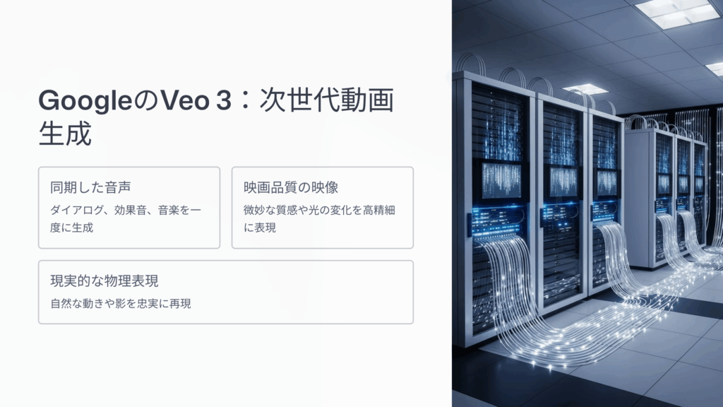GoogleのVeo 3: 高品質映像と音声を生成する次世代モデル