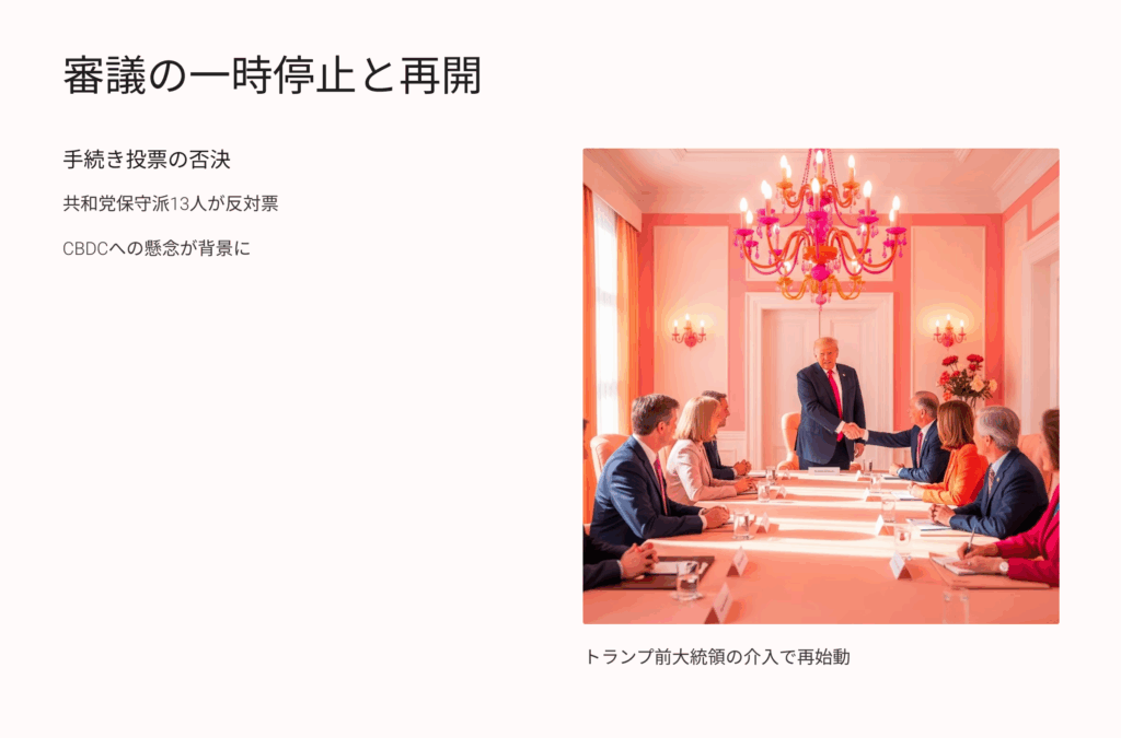 一時混乱:下院での手続き投票が否決され審議が停止