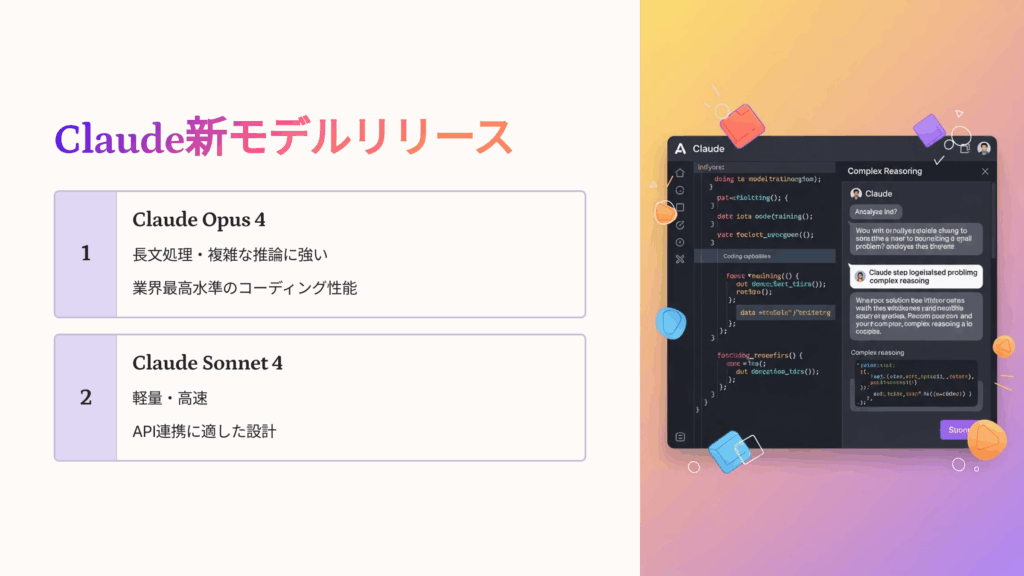Claude Opus 4 と Sonnet 4が正式リリース